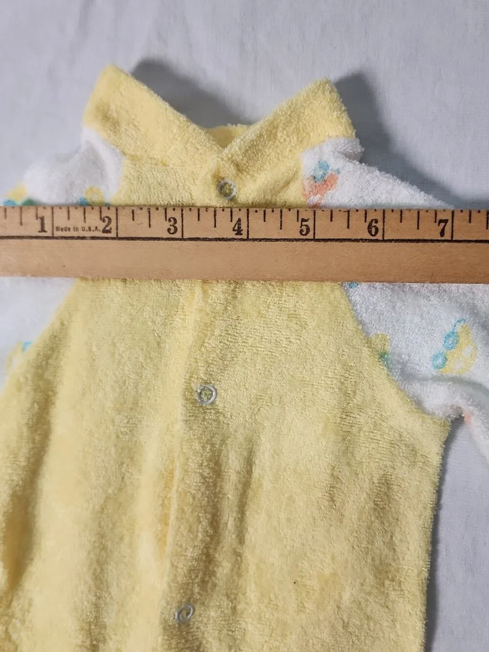 Kent Baby Yellow Footed Sleeper Terry Cloth Medium Cars Trucks VTG
